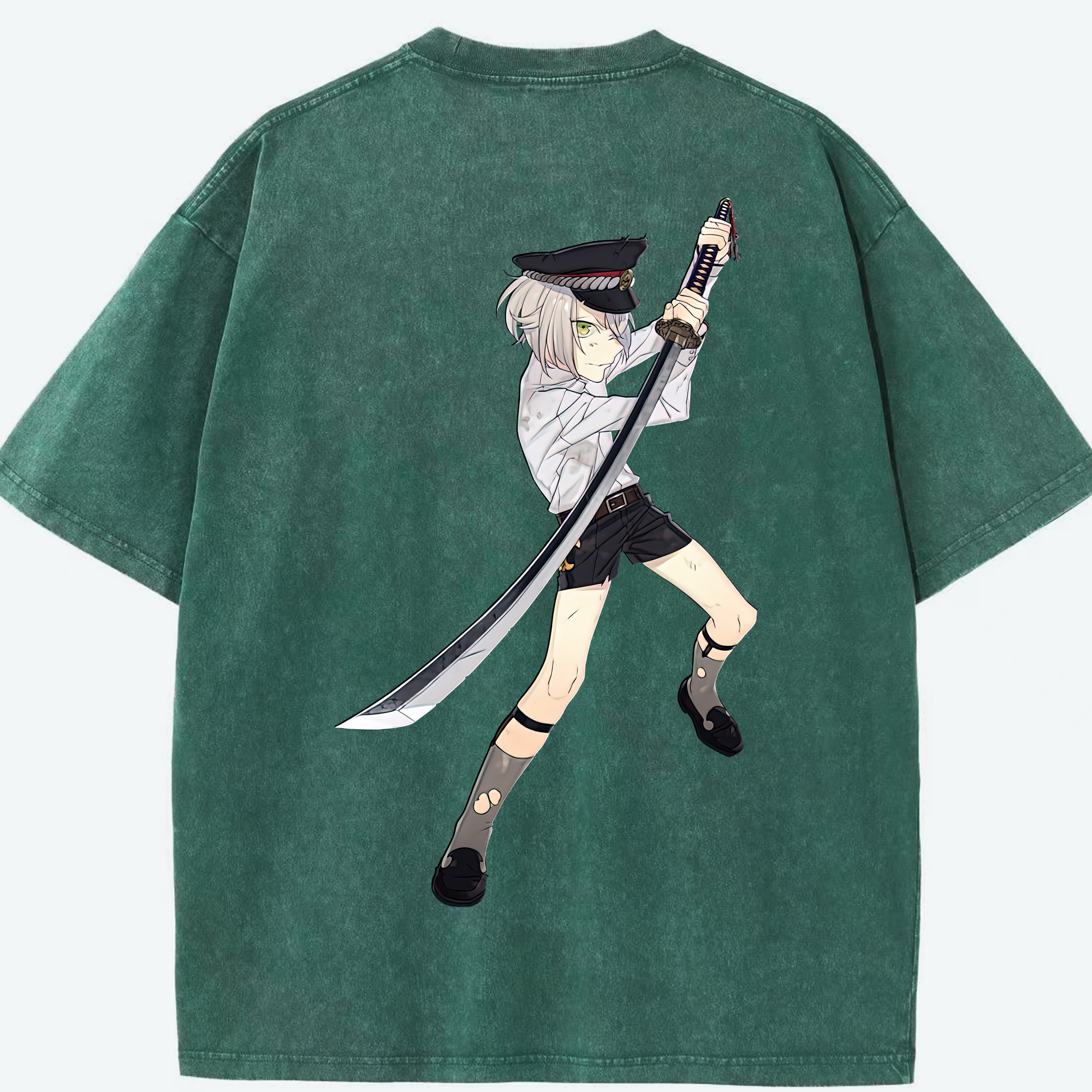 （画像用） 刀剣乱舞 Touken Ranbu 綿100% ヴィンテージ風 半袖Tシャツ（背面プリント）